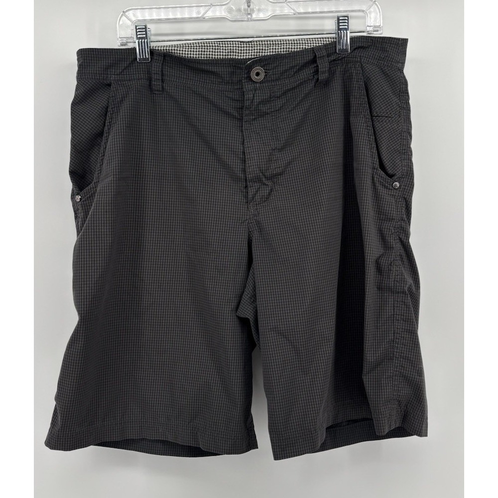 Lululemon Mens Kahuna Shorts 36 Black Grey Micro-check Athletic Zip 10in Inseam